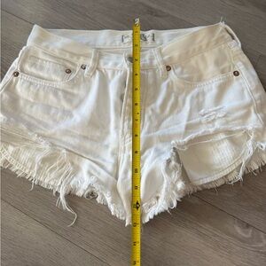 We The Free White Frayed Jean Shorts